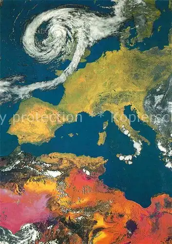 AK / Ansichtskarte Astronomie Wettersatellit Infrarotaufnahme Deutscher Wetterdienst  Kat. Wissenschaft Science