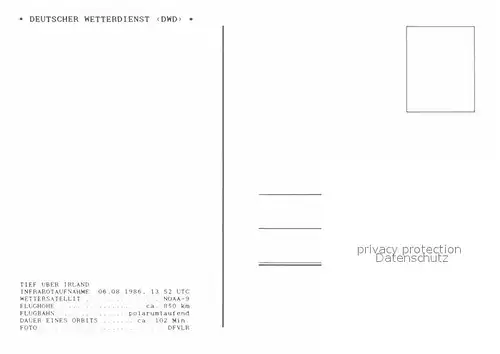 AK / Ansichtskarte Astronomie Wettersatellit Infrarotaufnahme Deutscher Wetterdienst  Kat. Wissenschaft Science