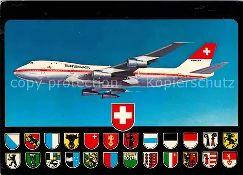 AK / Ansichtskarte Swissair Jumbo Jet Boeing 747 B  Kat. Flug