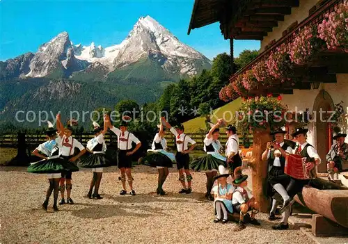 AK / Ansichtskarte Tanz Taenzer Tanzgruppe Trachten Berchtesgaden Watzmann 