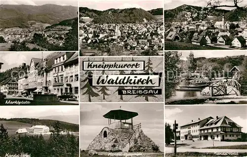 AK / Ansichtskarte Waldkirch Breisgau Kneippkurort im Schwarzwald Marktplatz Stadtsee Kandel Hotel Pyramide Kat. Waldkirch