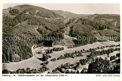 AK / Ansichtskarte Freiburg Breisgau Panorama mit Blick zur Seilschwebebahn auf den Schauinsland Schwarzwald Kat. Freiburg im Breisgau