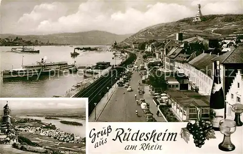 AK / Ansichtskarte Ruedesheim Rhein Hafen Dampfer  Kat. Ruedesheim am Rhein