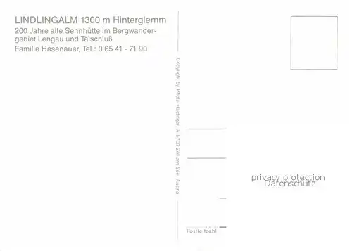 AK / Ansichtskarte Hinterglemm Saalbach Bergrestaurant Lindlingalm
