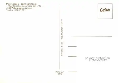 AK / Ansichtskarte Petershagen Weser Bad Hopfenberg  Kat. Petershagen