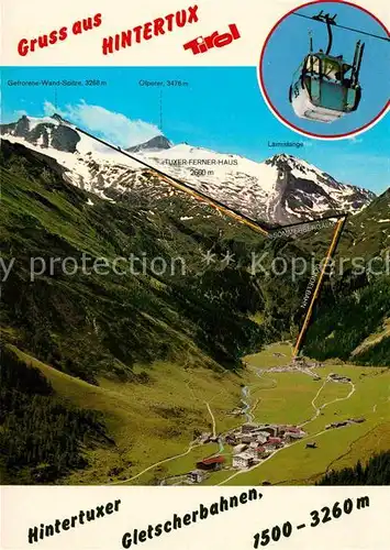 AK / Ansichtskarte Seilbahn Hintertux Tirol Tuxer Ferner  Kat. Bahnen