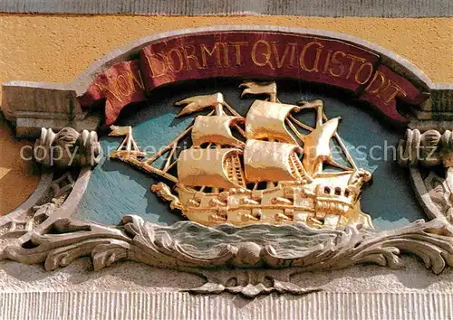 AK / Ansichtskarte Segelschiffe Loebau Stadthaus Wappen Zum Goldenen Schiff  Kat. Schiffe