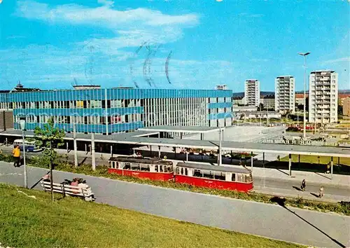 AK / Ansichtskarte Strassenbahn Plauen Oberer Bahnhof Punkthaeuser  Kat. Strassenbahn