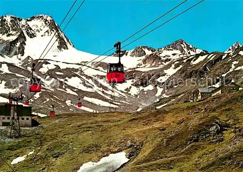 AK / Ansichtskarte Seilbahn Stubaier Gletscherbahn Mittelstation Fernau Dresdner Huette  Kat. Bahnen