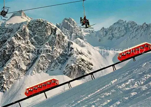 AK / Ansichtskarte Zahnradbahn Sessellift Axamer Lizum Olympiabahn Hoadl Kalkkoegel Tirol  Kat. Bergbahn