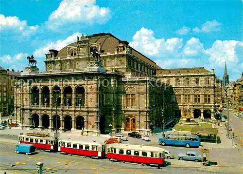 AK / Ansichtskarte Opergebaeude Wien Oper Strassenbahn  Kat. Gebaeude