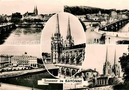 AK / Ansichtskarte Bayonne Pyrenees Atlantiques Kathedrale Pont Saint Esprit Hotel de Ville Kat. Bayonne