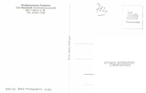 AK / Ansichtskarte Neustadt Schwarzwald Kinderkurheim Frohsinn