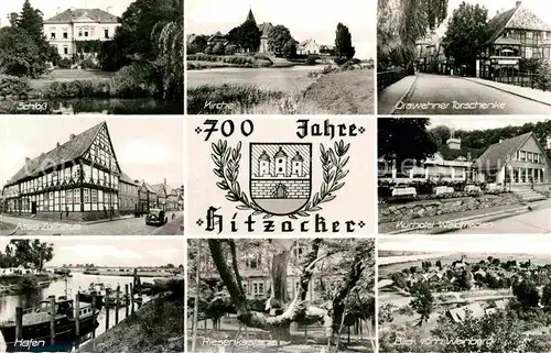 AK / Ansichtskarte Hitzacker Elbe Schloss Drawehner Torschenke Kurhotel Hafen Zollhaus Kat. Hitzacker (Elbe)