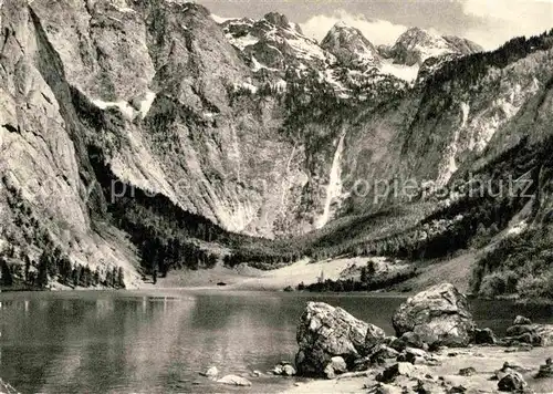 AK / Ansichtskarte Berchtesgaden Obersee mit Teufelshoernern Berchtesgadener Alpen Kat. Berchtesgaden