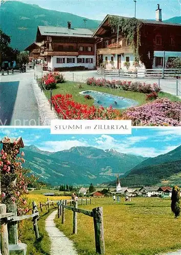 AK / Ansichtskarte Stumm Zillertal Ortsmotiv Wanderweg Alpenpanorama Kat. Stumm