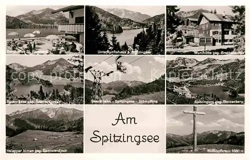 AK / Ansichtskarte Spitzingsee Rosskopfkreuz Sessellift Wurzhuette Bergcafe Bernhard Kat. Schliersee