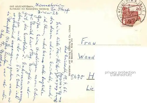 AK / Ansichtskarte Bad Neustadt Kurhaeuser Kaiserpfalz Salzburg Kat. Bad Neustadt a.d.Saale