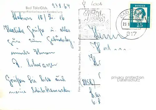 AK / Ansichtskarte Bad Toelz Versorgungskrankenhaus Kurabteilung Kat. Bad Toelz