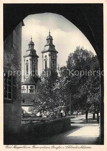 AK / Ansichtskarte Bad Mergentheim Unteres Burgtor Schlosskirchtuerme  Kat. Bad Mergentheim