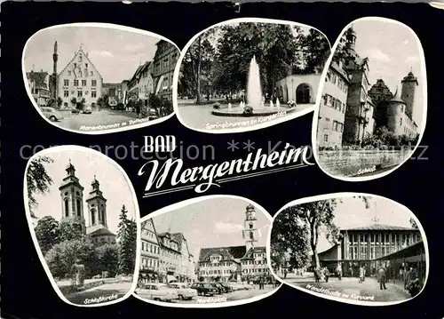 AK / Ansichtskarte Bad Mergentheim Schloss Schlosskirche Marktplatz Wandelhalle Kurpark Springbrunnen Kat. Bad Mergentheim