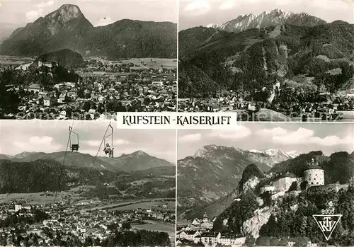 AK / Ansichtskarte Kufstein Tirol Kaiserlift Burg Panorama Kat. Kufstein