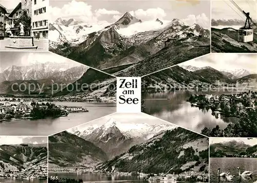 AK / Ansichtskarte Zell See Panorama Luftseilbahn Brunnen Kat. Zell am See