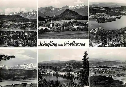 AK / Ansichtskarte Schiefling See Panorama Fliegeraufnahme Kat. Schiefling Woerther See