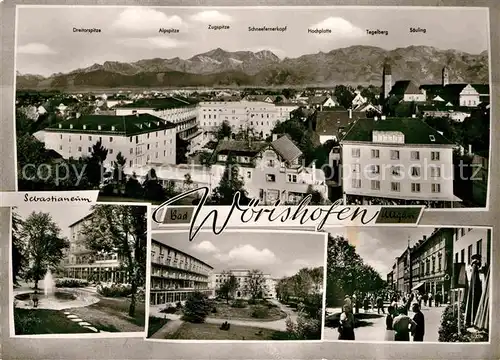 AK / Ansichtskarte Bad Woerishofen Sebastianeum Stadtansicht Bergkette Kat. Bad Woerishofen