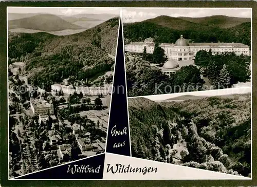 AK / Ansichtskarte Wildungen Bad Kursanatorium Panorama Luftaufnahme Kat. Bad Wildungen