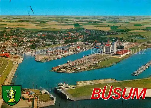 AK / Ansichtskarte Buesum Nordseebad Hafen Fliegeraufnahme Kat. Buesum