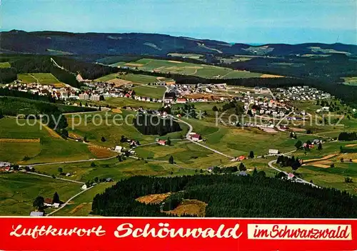 AK / Ansichtskarte Schoenwald Schwarzwald Fliegeraufnahme Kat. Schoenwald im Schwarzwald