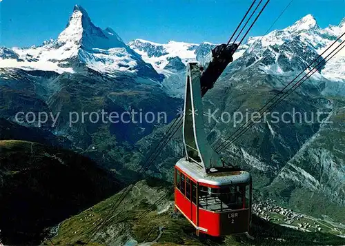 AK / Ansichtskarte Seilbahn Rothorn Zermatt Matterhorn Dt. Blanche  Kat. Bahnen
