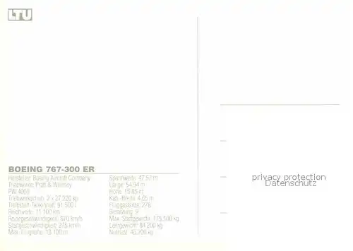 AK / Ansichtskarte Flugzeuge Zivil LTU Boeing 767 300 ER  Kat. Airplanes Avions