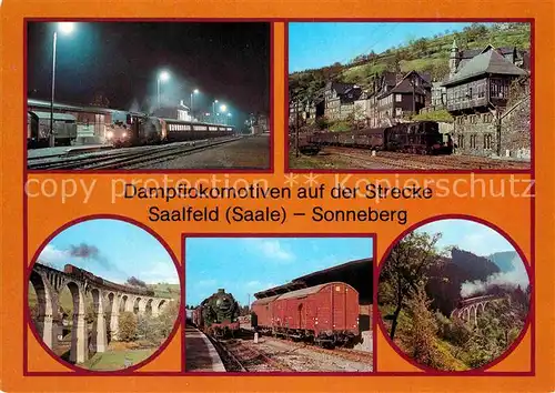 AK / Ansichtskarte Lokomotive Dampflokomotiven Saalfeld Saale Sonneberg Bahnhof Steinach  Kat. Eisenbahn