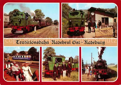 AK / Ansichtskarte Lokomotive Traditionsbahn Radebeul Ost Radeburg Haltepunkt Weisses Ross  Kat. Eisenbahn