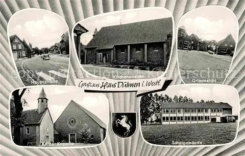 AK / Ansichtskarte Duelmen Hauptstr Kirche Ortsmotiv Kapelle Schule Kat. Duelmen