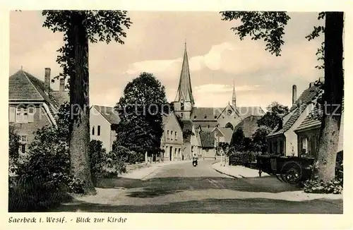 AK / Ansichtskarte Saerbeck Dorfstrasse Kirche Kat. Saerbeck
