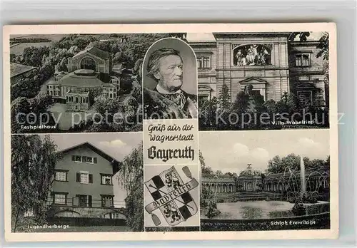 AK / Ansichtskarte Bayreuth Villa Wahnfried Festspielhaus Jugendherberge Schloss Eremilage Kat. Bayreuth