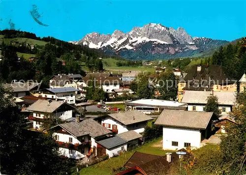AK / Ansichtskarte Fieberbrunn Tirol Panorama Blick gegen Wilden Kaiser Kaisergebirge Kat. Fieberbrunn