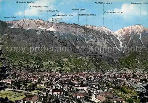 AK / Ansichtskarte Innsbruck mit Nordkette Karwendelgebirge Fliegeraufnahme Kat. Innsbruck