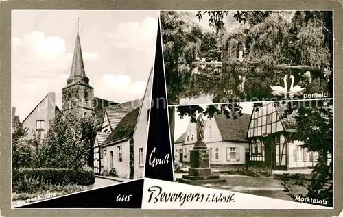 AK / Ansichtskarte Bevergern Kirche Dorfteich Marktplatz Kat. Hoerstel