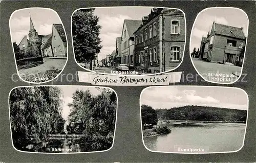 AK / Ansichtskarte Bevergern Kirche Langestr St Antonius Hospital Ehrenmal Kanalpartie Kat. Hoerstel