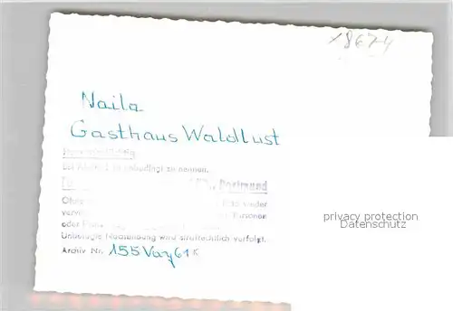 AK / Ansichtskarte Naila Gasthaus Waldeslust Kat. Naila