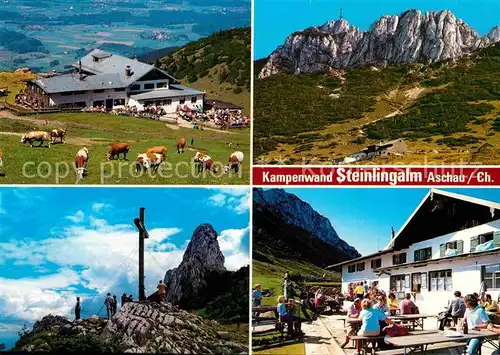 AK / Ansichtskarte Aschau Chiemgau Steinlingalm Kampenwand Almvieh Gipfelkreuz Kat. Aschau i.Chiemgau