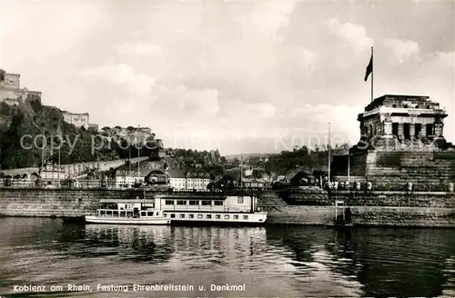 AK / Ansichtskarte Koblenz Rhein Festung Ehrenbreitstein und Denkmal Kat. Koblenz