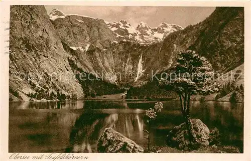 AK / Ansichtskarte Berchtesgaden Obersee mit Teufelshoernern Kat. Berchtesgaden