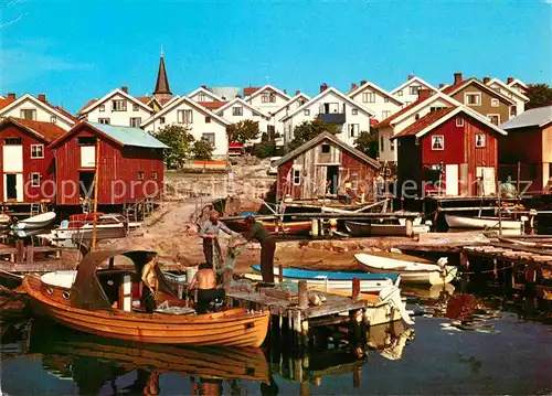 AK / Ansichtskarte Smoegen Parti av ostra hamnen med gammal bebyggelse Kat. Schweden