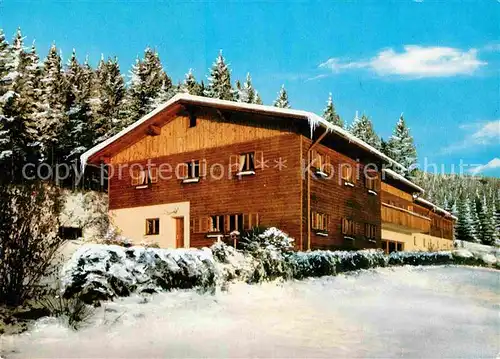 AK / Ansichtskarte Glashuett St Englmar Schullandheim im Bayerischen Wald Winterpanorama