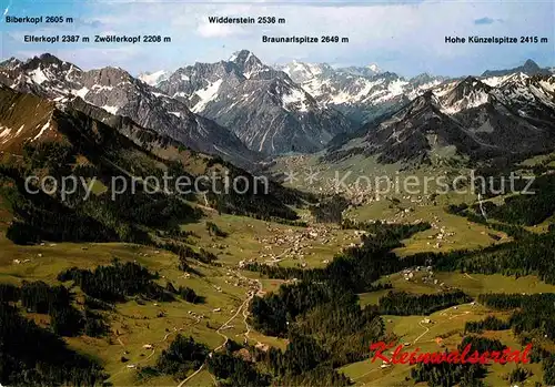 AK / Ansichtskarte Kleinwalsertal Alpenpanorama Fliegeraufnahme Kat. Oesterreich